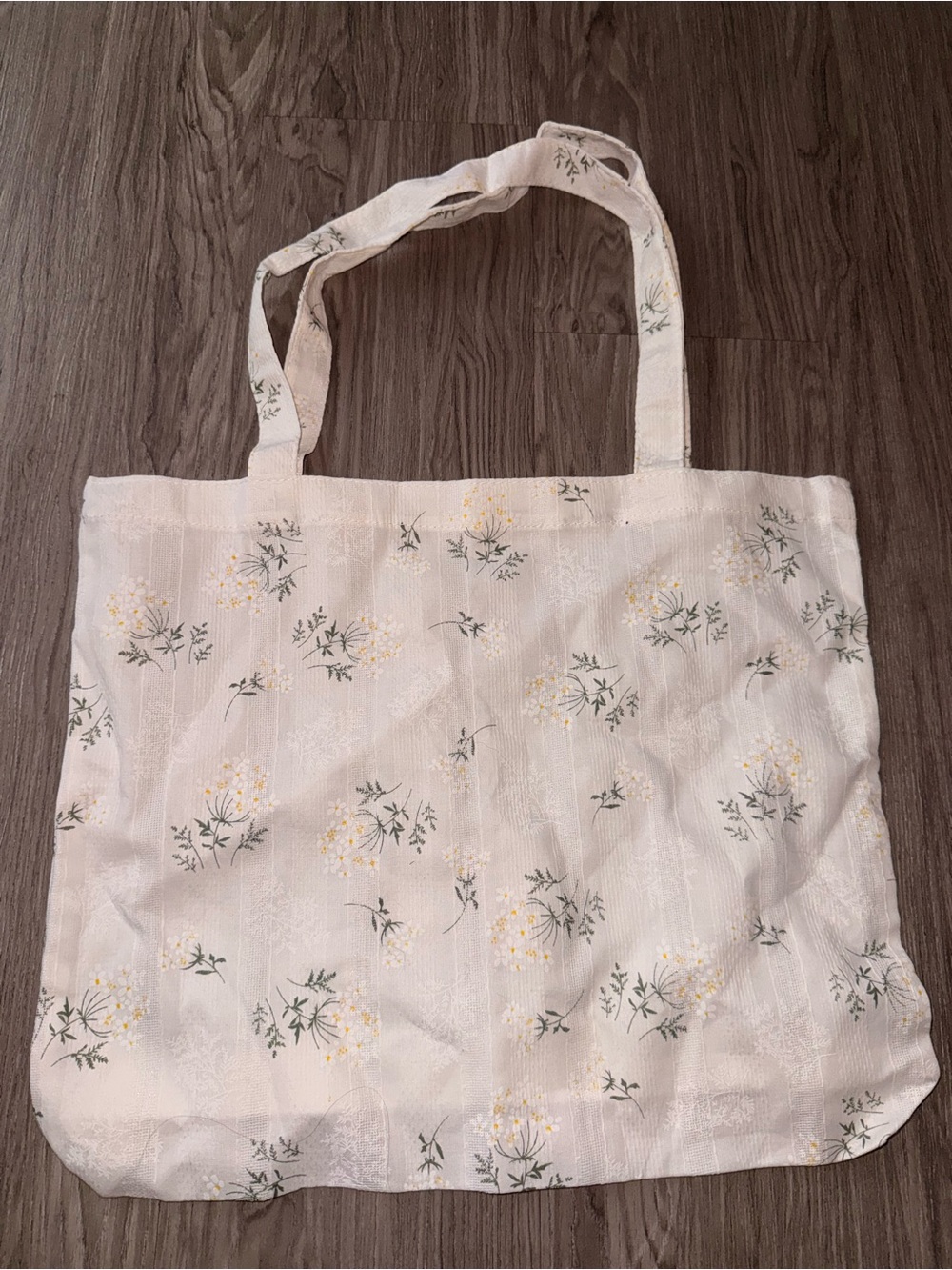 Floral Cotton Tote Bag in Cream - Lightweight Everyday Carry